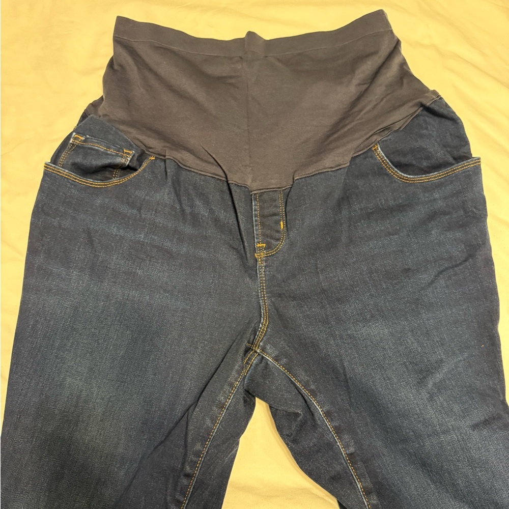 Old navy 18 short	dark blue skinny maternity jeans full panel